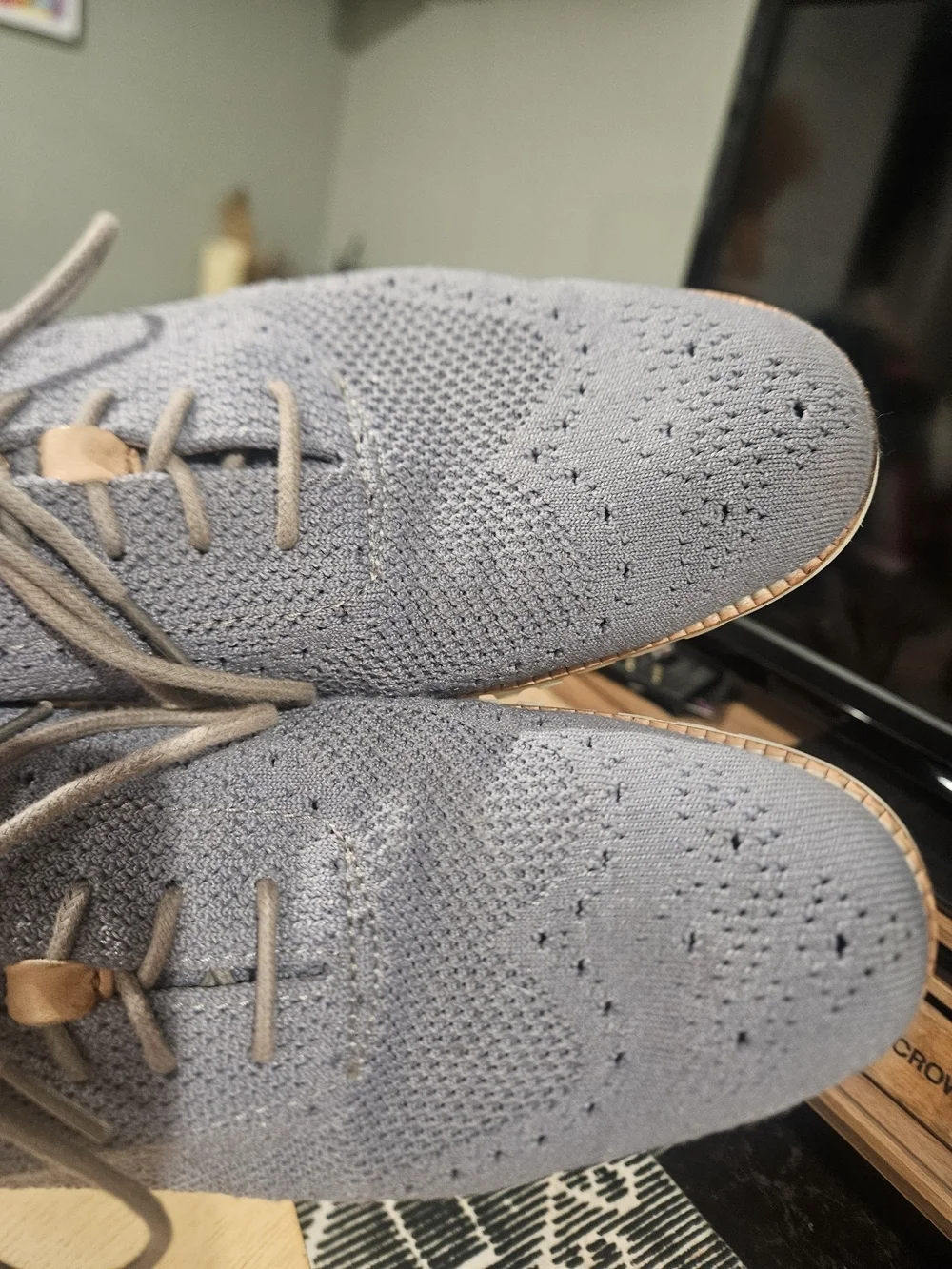Cole Haan Zerogrand Wingtip Stitchlite Oxfords (Ironstone Gray). Size 10